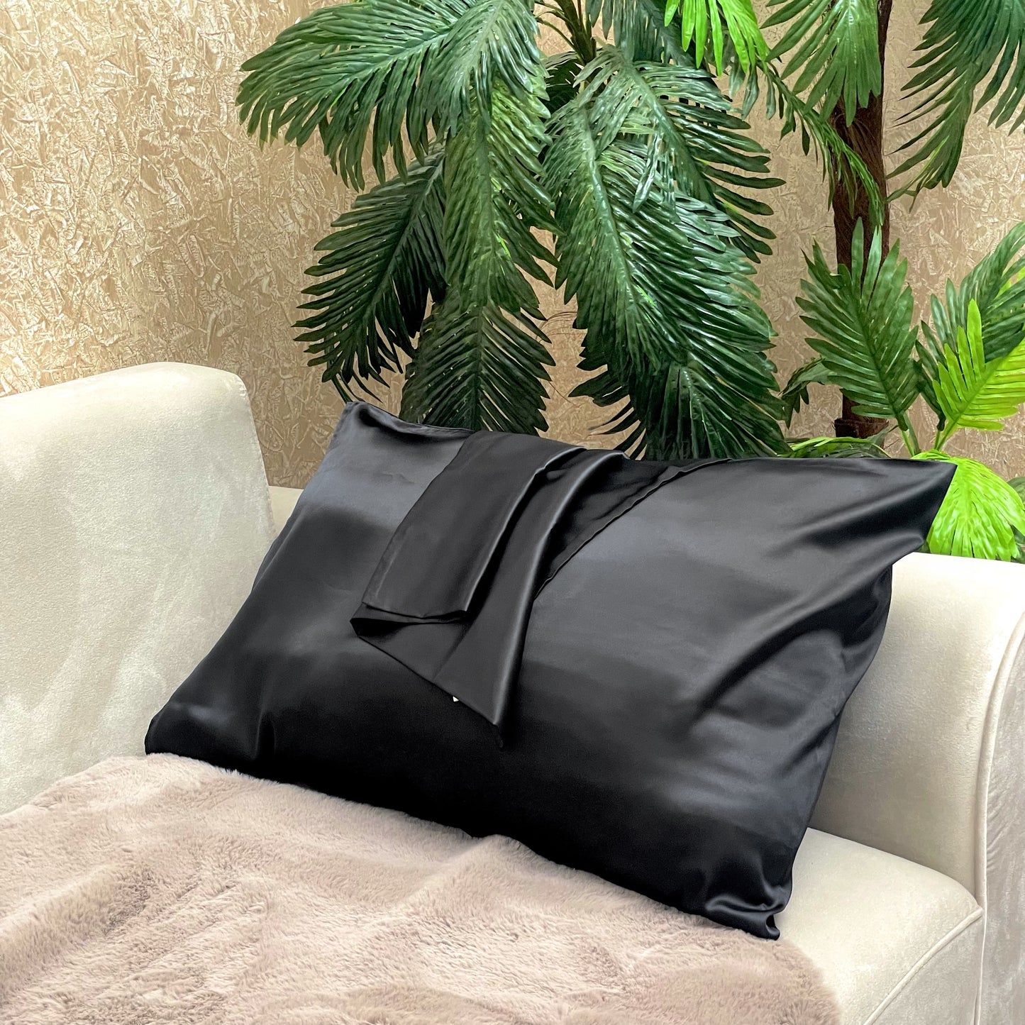 Taie d'oreiller en satin de soie
